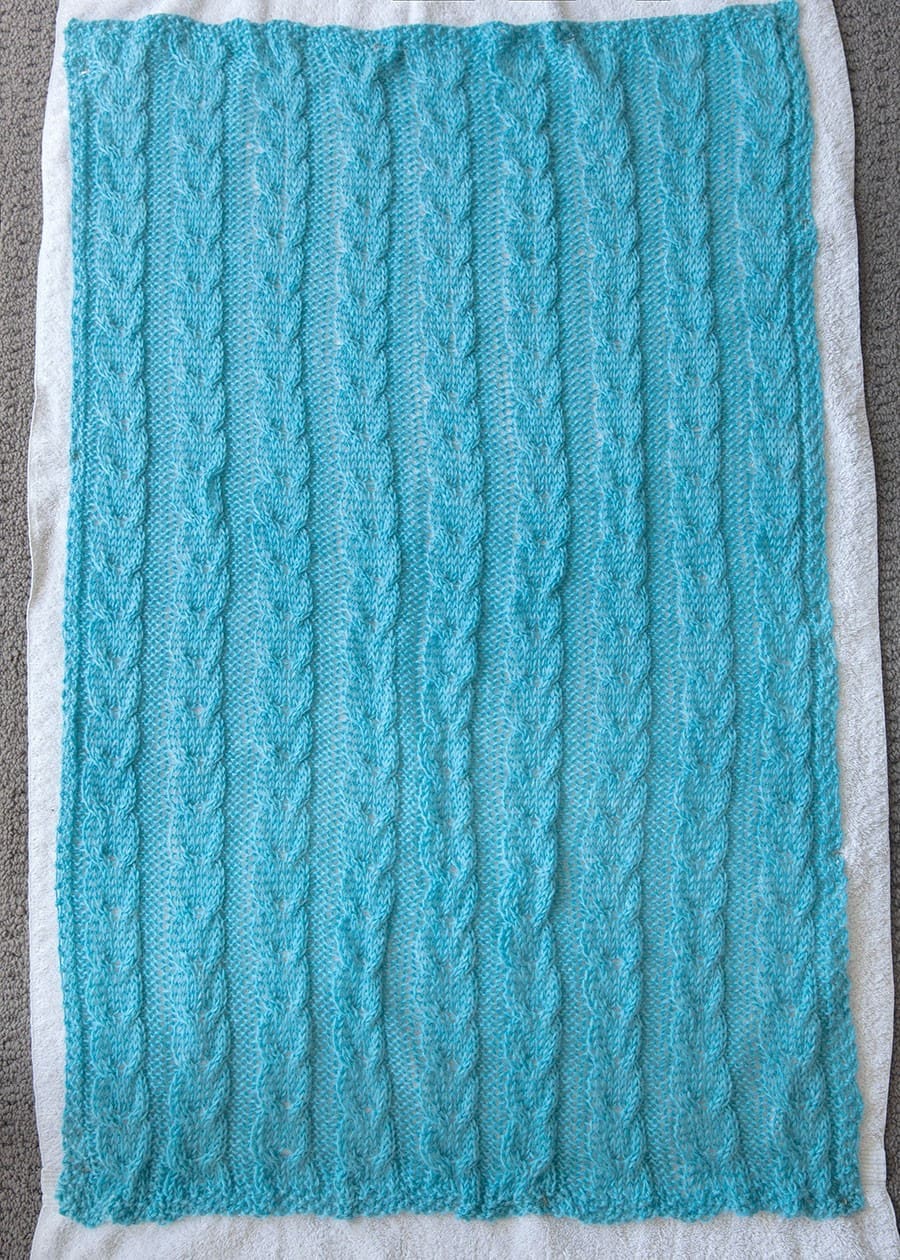 How to Block Knitting - wet blanket