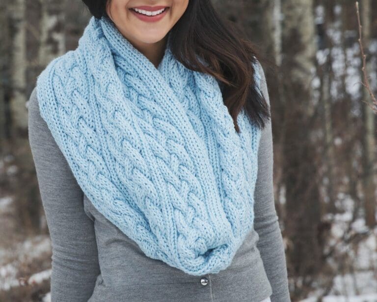 Cable Knit Scarf Pattern with Braided Cables