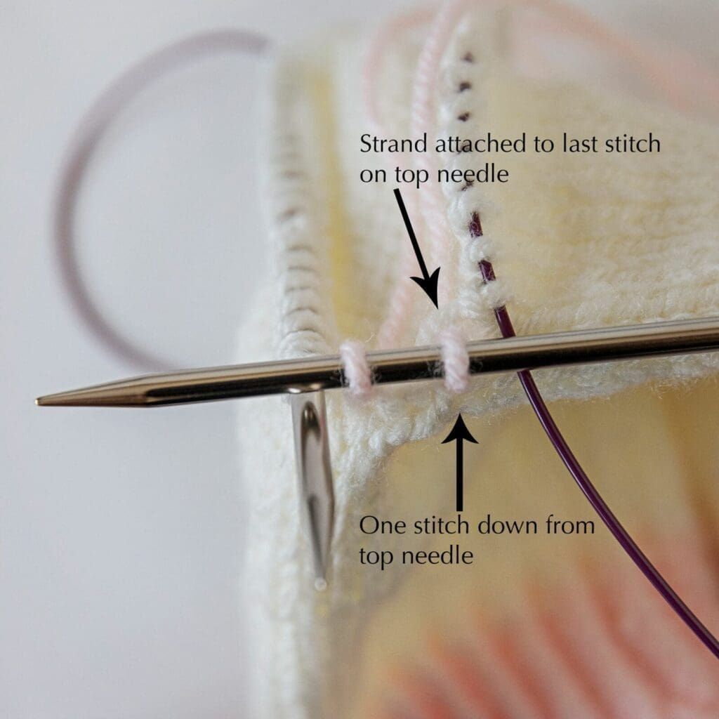 Pick up heel stitches knit socks