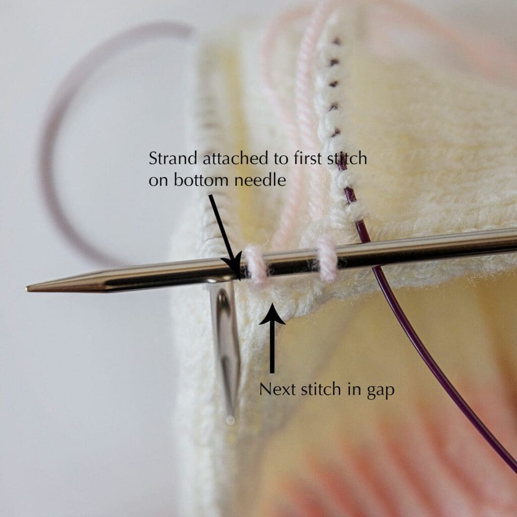 Pick up heel stitches knit socks