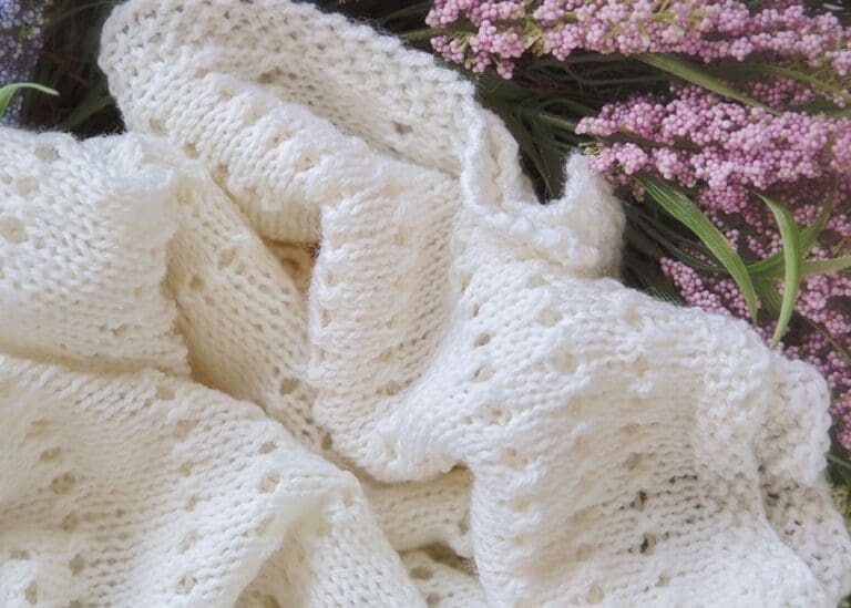 Eyelet Baby Blanket Knitting Pattern