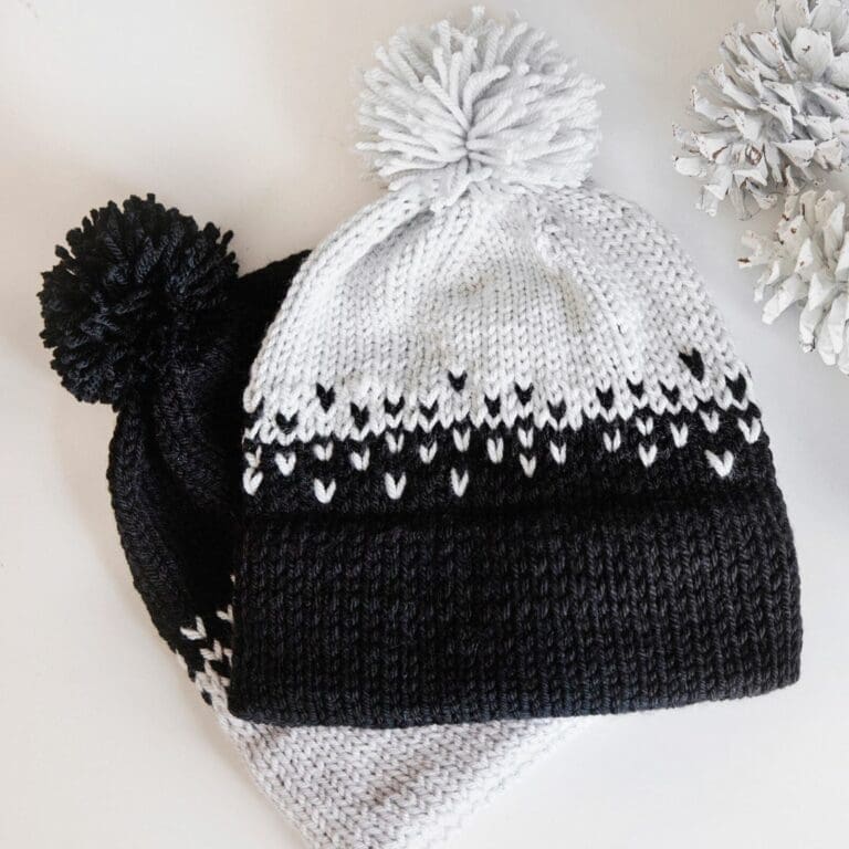 Ombre Double Brim Beanie Knitting Pattern
