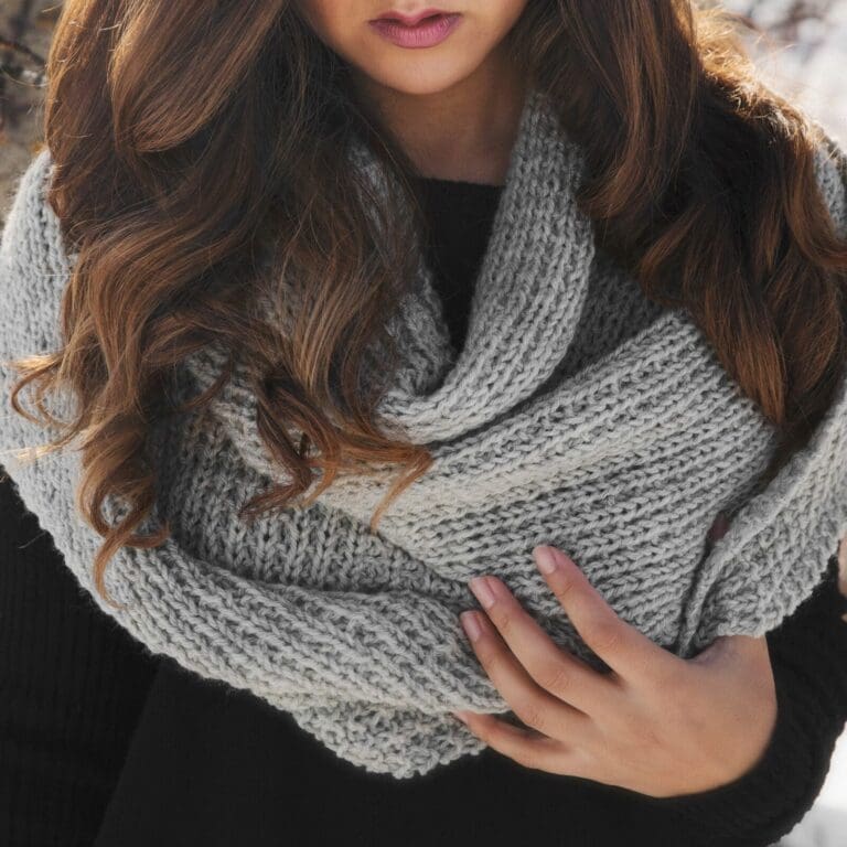 Knit Blanket Scarf Pattern: Cozy Knit Broken Rib Stitch Scarf