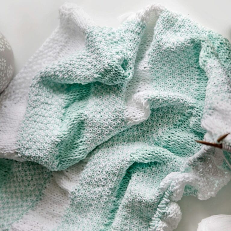 Knit Linen Stitch Plus Baby Blanket Pattern