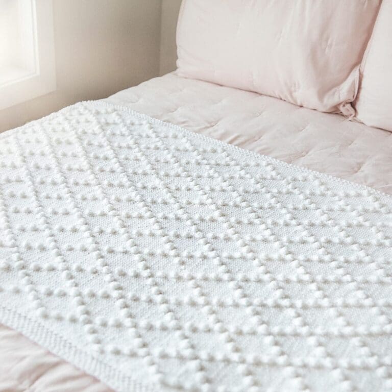 Bobble Stitch Knit Blanket
