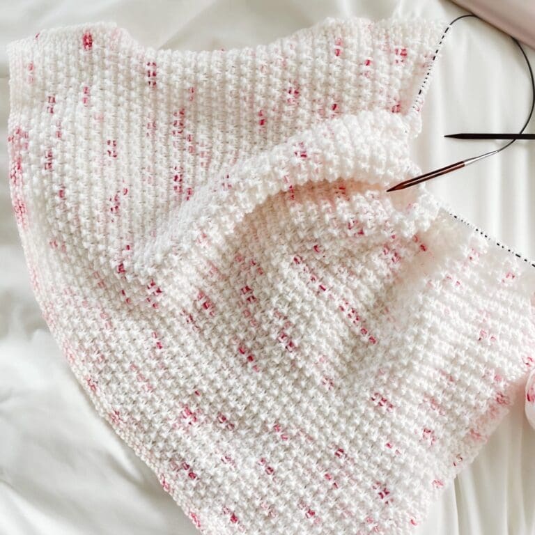 Knit Baby Blanket Pattern – Rosebud Speckle