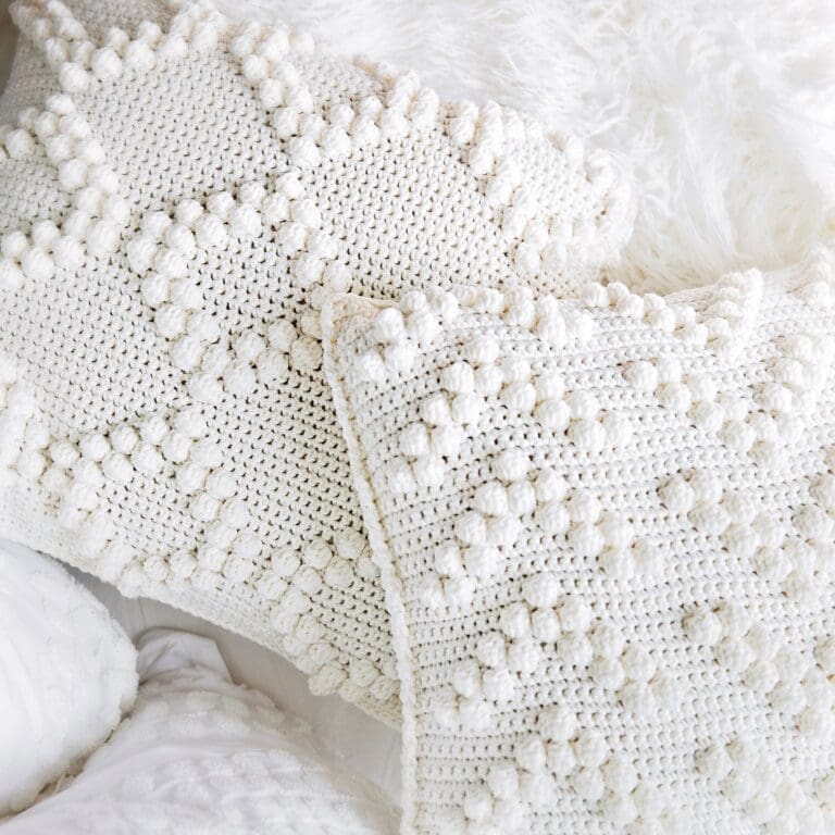 Crochet Bobble Stitch Pillow Covers Pattern
