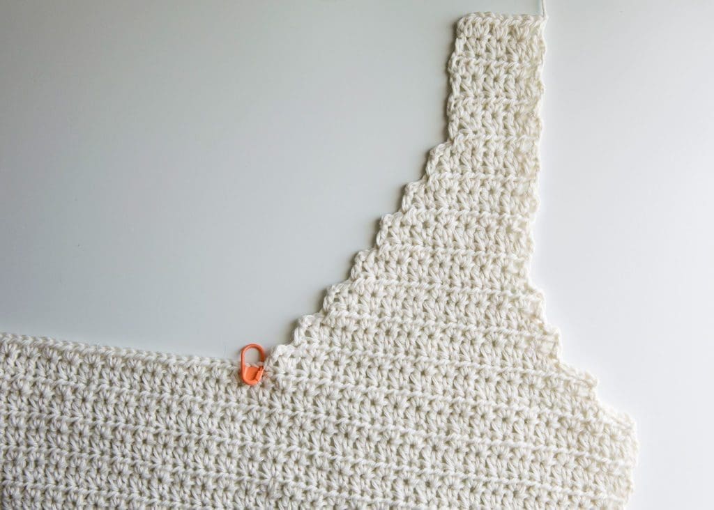 Example of completed top right side of top