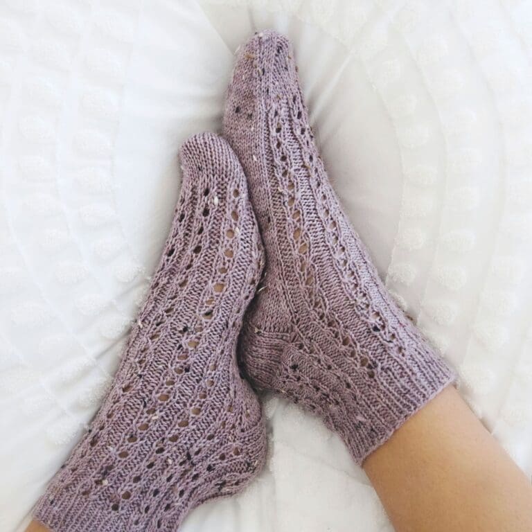 Free Knit Socks Pattern – Bliss Lace Knit Socks