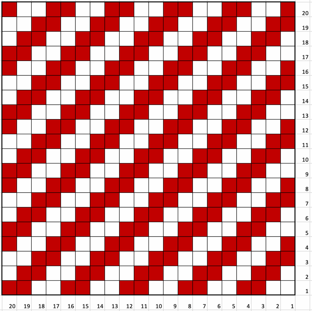 Candy Cane Crochet Coasters Chart