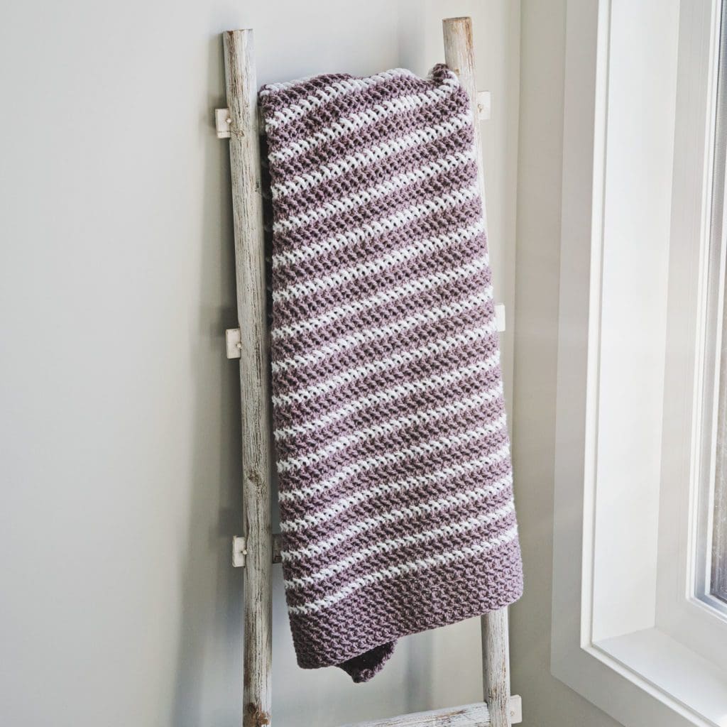 Easy Crochet Blanket Pattern on ladder