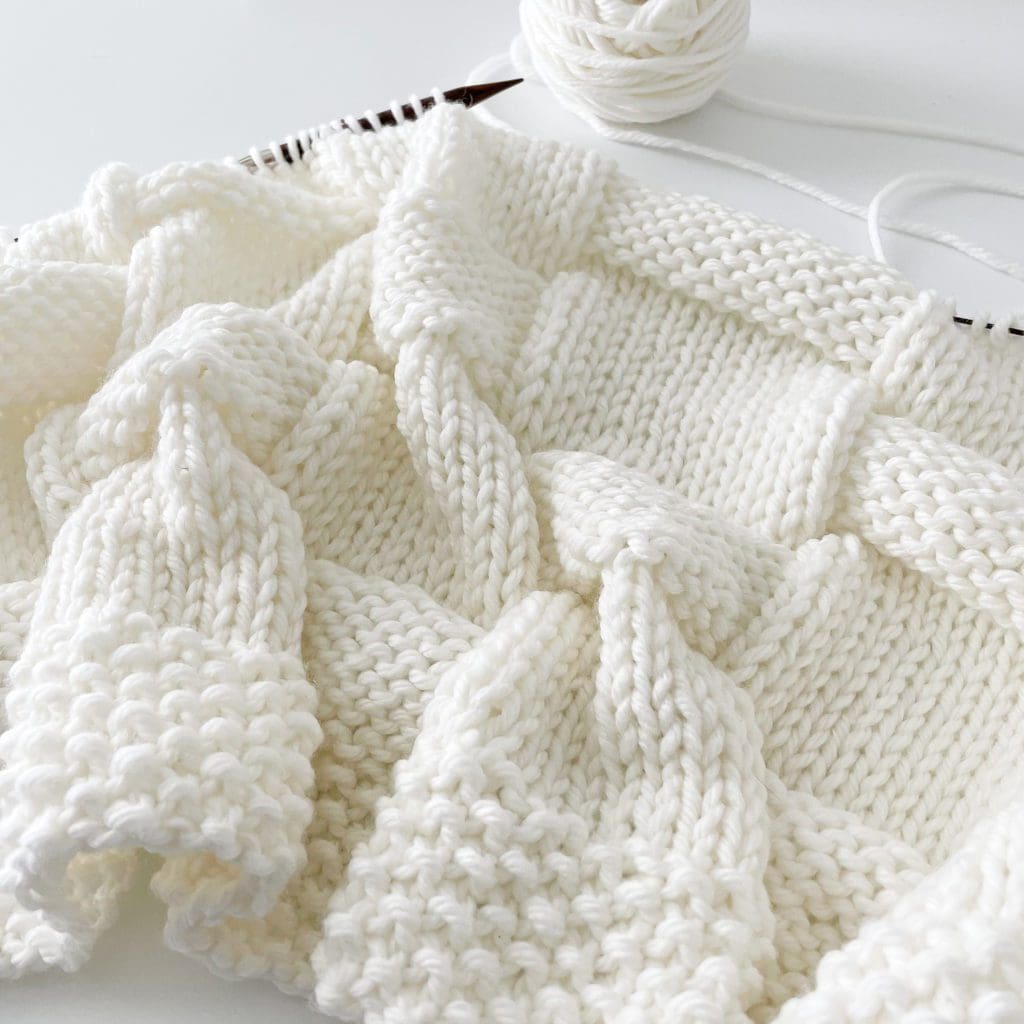 basketweave baby blanket knitting pattern