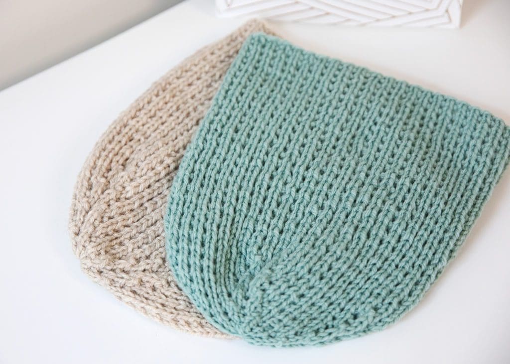 Broken Rib Stitch Knit Beanie Pattern