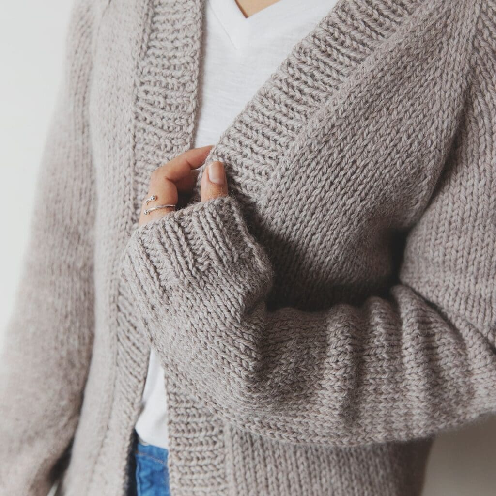 Cardigan Knitting Pattern Front View