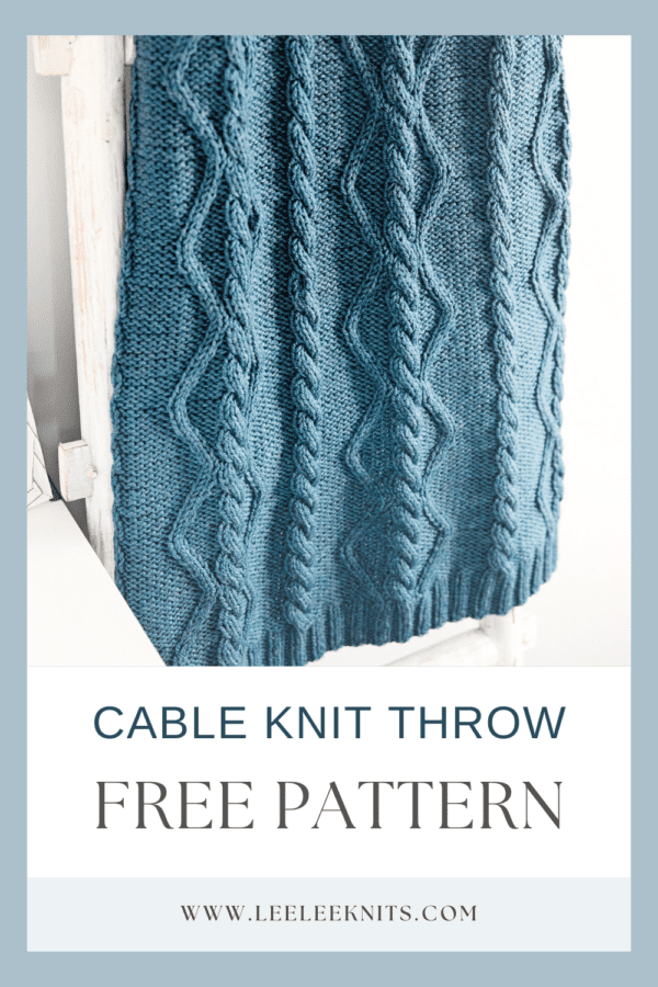 Cool Cables - Free Knit Throw Blanket Pattern - Leelee Knits