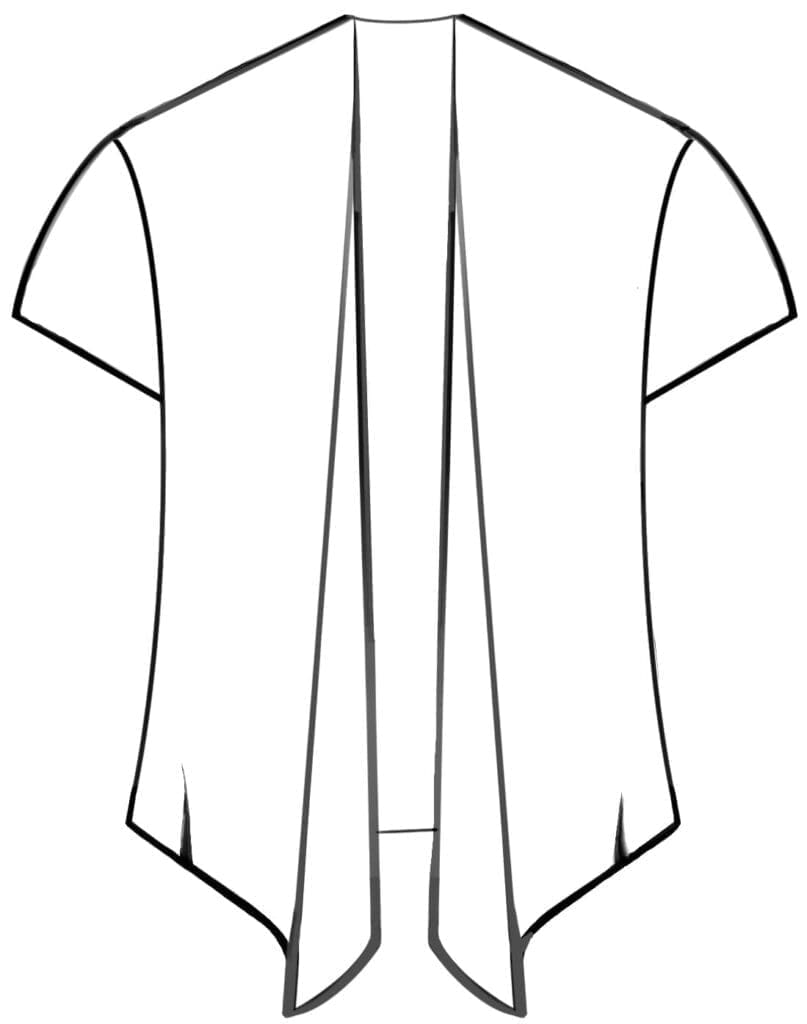 Short Sleeve Crochet Cardigan Pattern line drawing