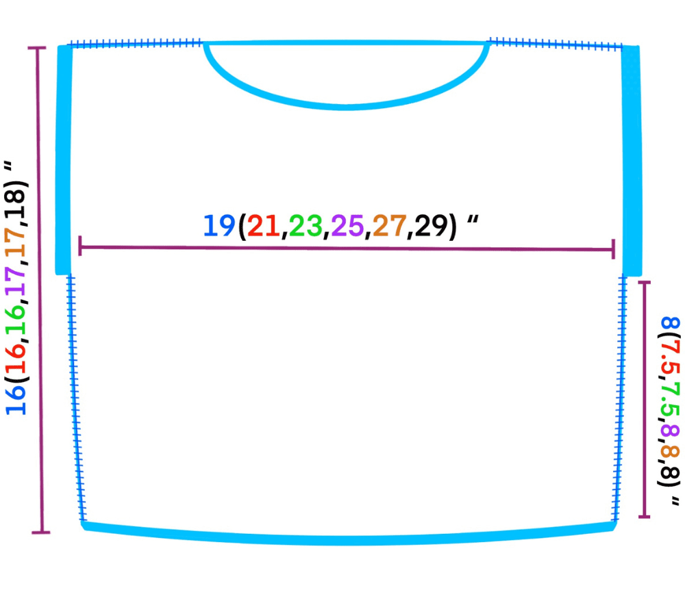 Mesh Top Crochet Pattern Measurements