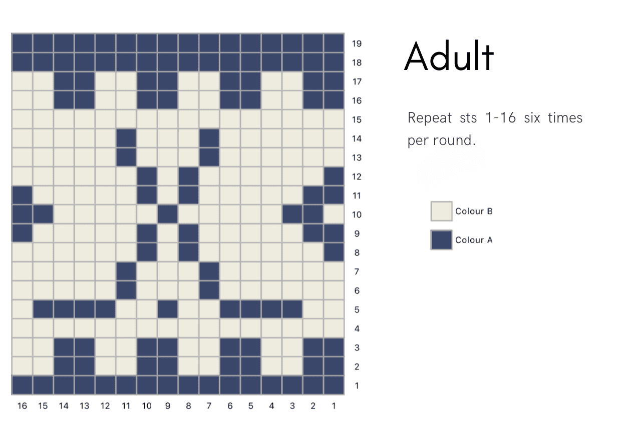 Hockey Hat Knitting Chart