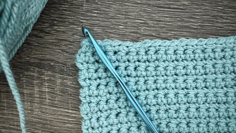 single crochet swatch with hook